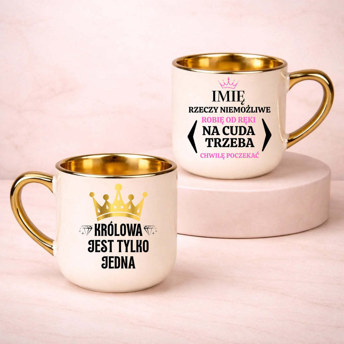 kubek z własnym nadrukiem 400ml personalizowane prezenty pl kremowy