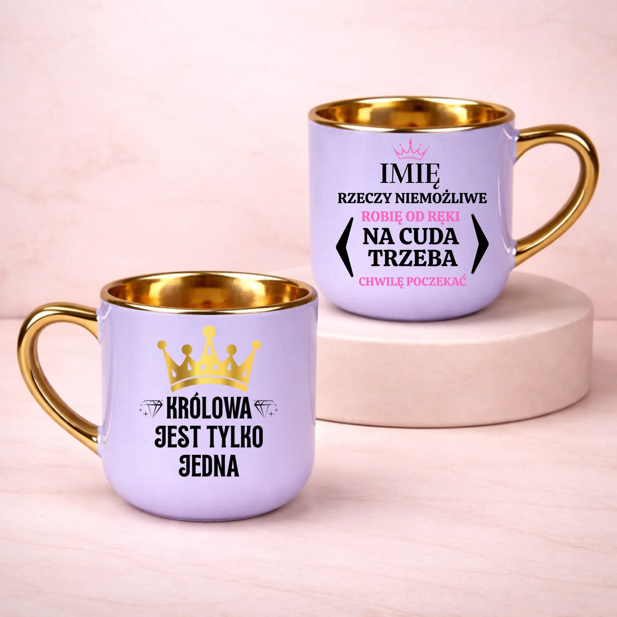 kubek z własnym nadrukiem 400ml personalizowane prezenty pl fioletowy