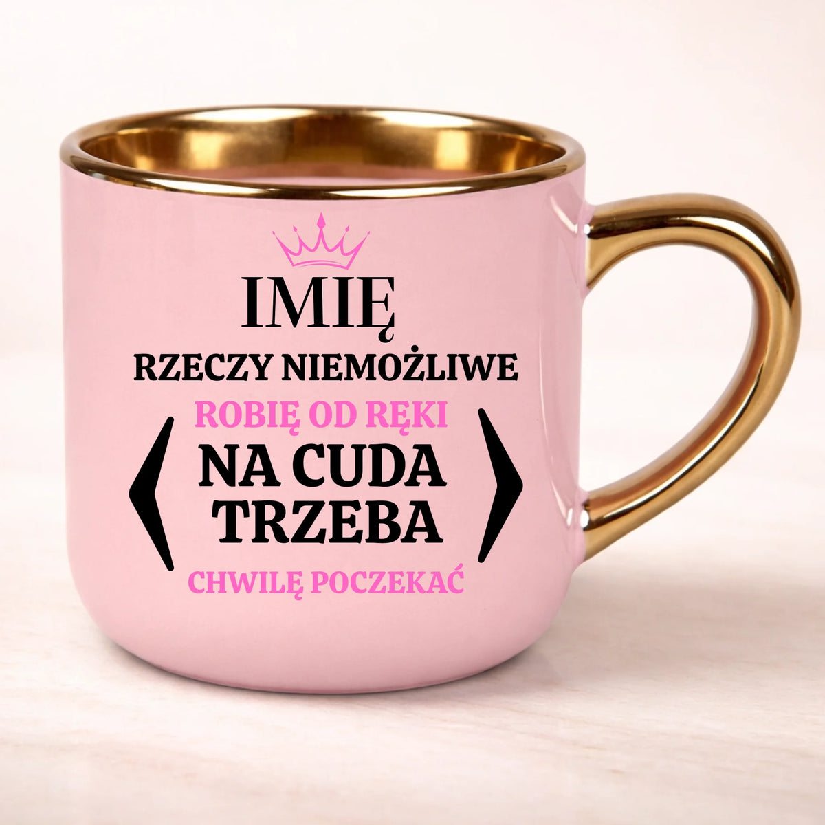 kubek personalizowany z nadrukiem 400ml rozowy