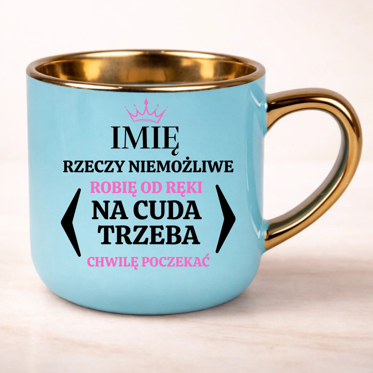 kubek personalizowany z nadrukiem 400ml niebieski