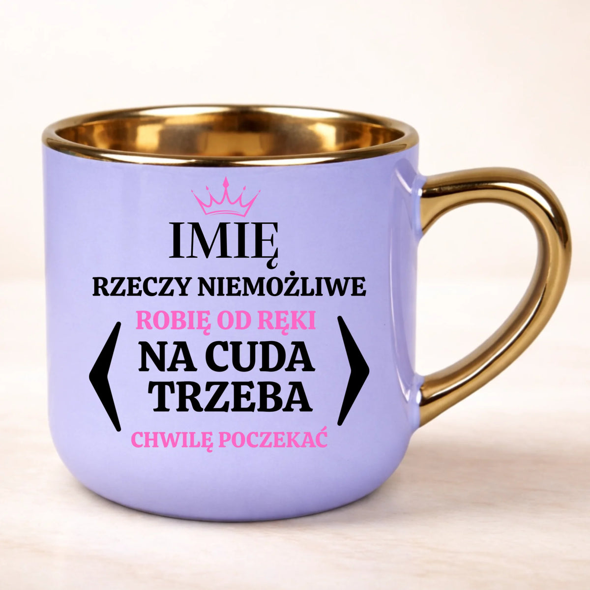 kubek personalizowany z nadrukiem 400ml fioletowy