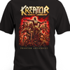 Czarna koszulka Kreator ze złotym logo i czerwonym nadrukiem Phantom Antichrist