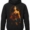 Czarna bluza z kapturem i nadrukiem na plecach: Wonder Woman