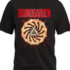 Czarna koszulka Soundgarden z czerwonym napisem i okrągłym symbolem Badmotorfinger