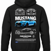 Czarna bluza z kapturem z nadrukiem samochodu Ford Mustang Shelby GT500