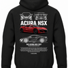 Czarna bluza z kapturem z nadrukiem samochodu Honda Acura NSX 2017