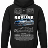 Czarna bluza z kapturem z nadrukiem Nissan GT-R R34