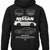 Czarna bluza z kapturem z nadrukiem Nissan Silvia