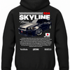 Czarna bluza z kapturem z nadrukiem Nissan Skyline R34