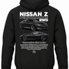 Czarna bluza z kapturem z nadrukiem Nissan Z