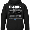 Czarna bluza z kapturem z nadrukiem samochodu Ford Mustang GT350