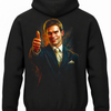 Czarna bluza z kapturem z nadrukiem Patricka Batemana z filmu American Psycho na plecach