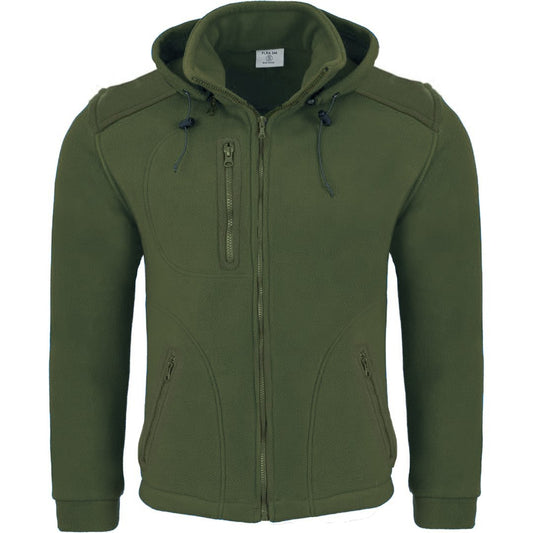 Gruby ciepły Polar z kapturem FLRA 340 BUS HOOD KH-KH Leśny zielony JHK