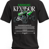Czarna koszulka z zielonym quadem Kawasaki KFX450R i napisem KFX450R