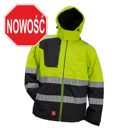 KURTKA OCIEPLANA MĘSKA 978 Urgent Wysoka widoczność odblaskowa BHP