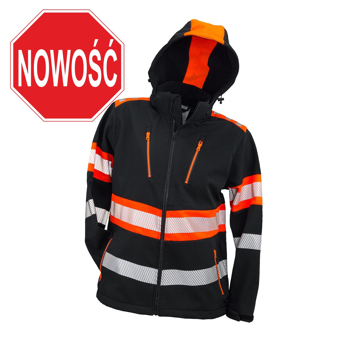KURTKA SOFTSHELL wysoka widoczność 931 Z KAPTUREM
