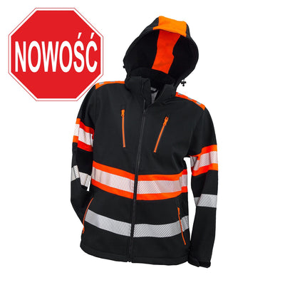 KURTKA SOFTSHELL wysoka widoczność 931 Z KAPTUREM