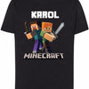 Koszulka Minecraft Steve i Alex z mieczami imienna