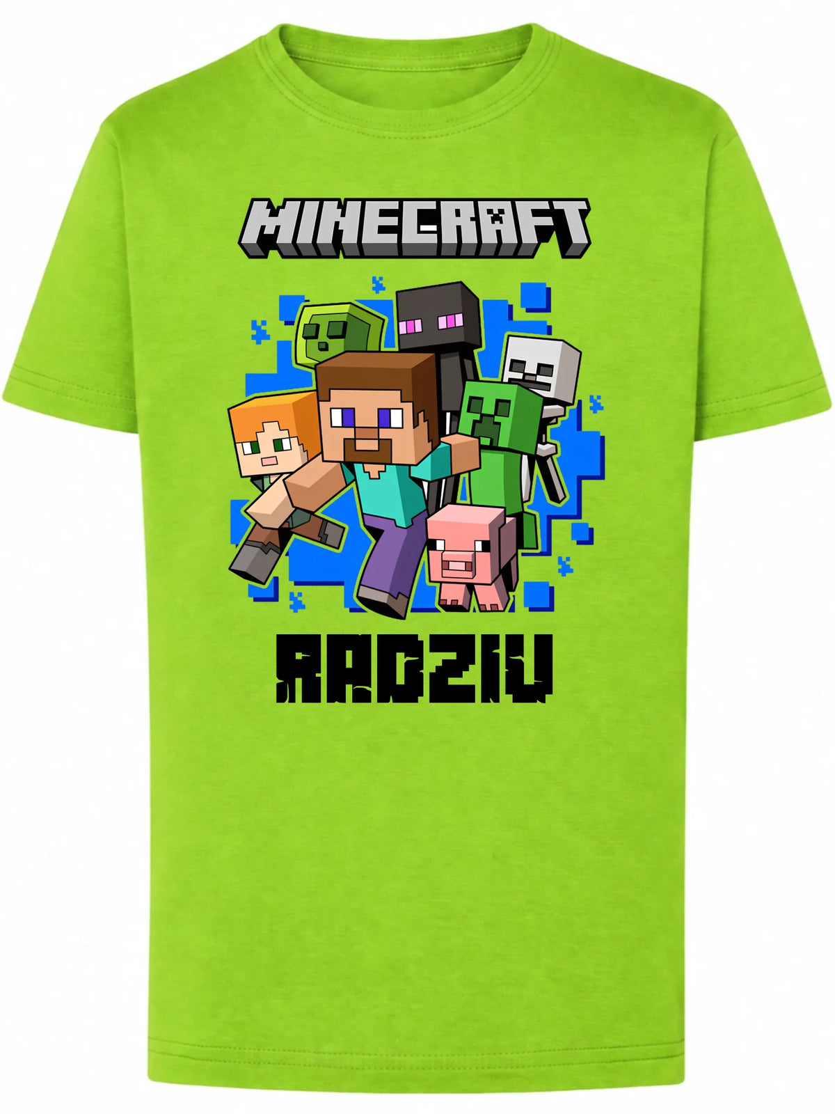 Koszulka Minecraft Steve i przyjaciele niebieska