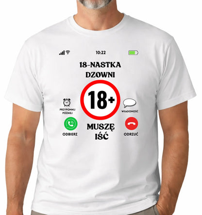 Koszulka na 18 urodziny dla chłopaka 18 nastka dzwoni personalizowane prezenty 2