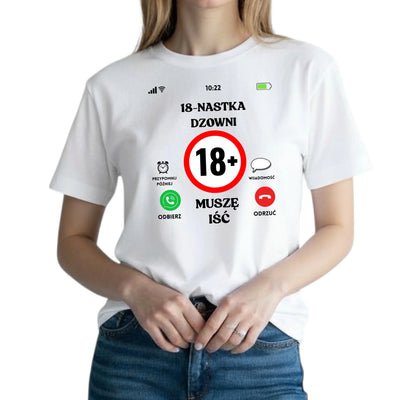 Koszulka na 18 urodziny dla dziewczyny 18 nastka dzwoni