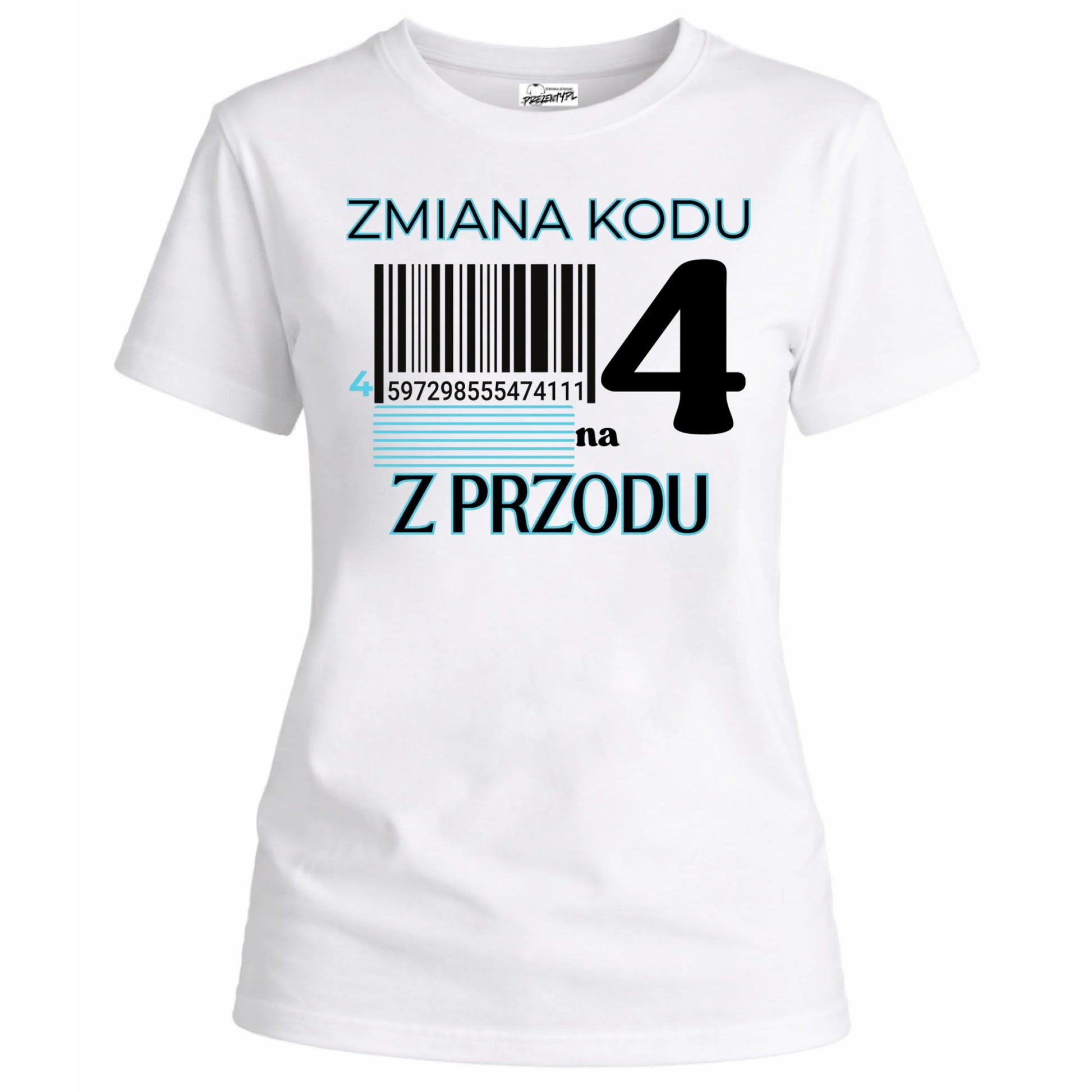 Koszulka na 40 urodziny damska zmiana kodu na 4 z przodu-PERSONALIZOWANE-PREZENTY