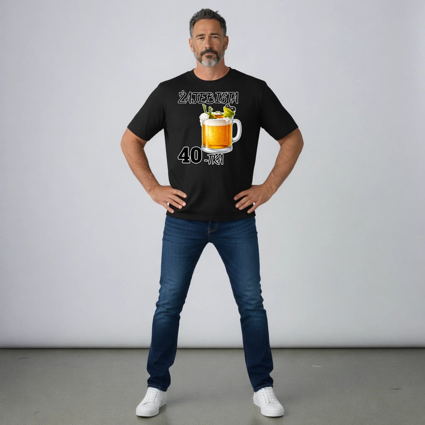 Koszulka na 40 urodziny męska Żajebista 40 tka-PERSONALIZOWANE-PREZENTY-1