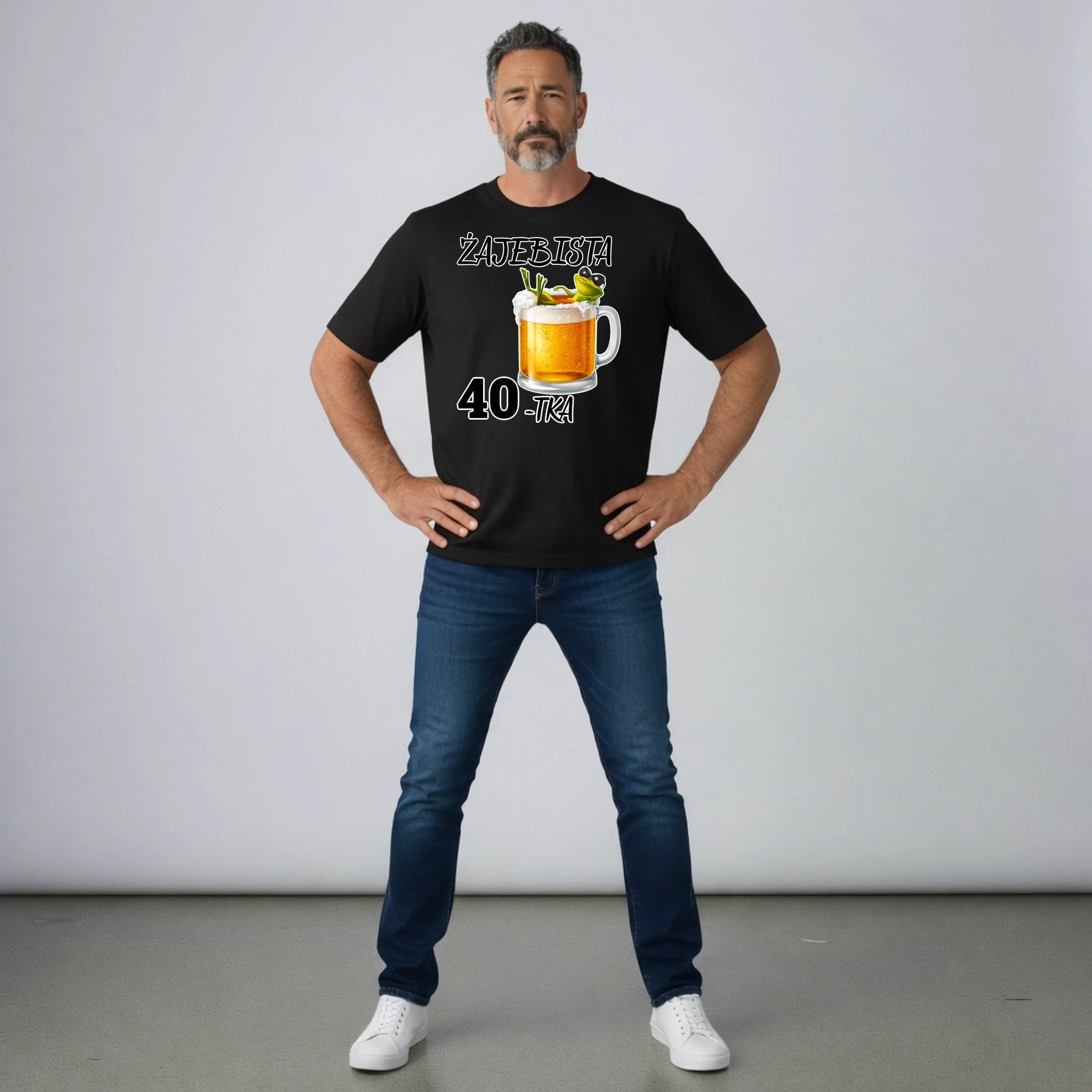 Koszulka na 40 urodziny męska Żajebista 40 tka-PERSONALIZOWANE-PREZENTY-1
