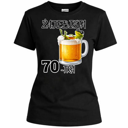 Koszulka na 70 urodziny damska Żajebista 70 tka personalizowane prezenty