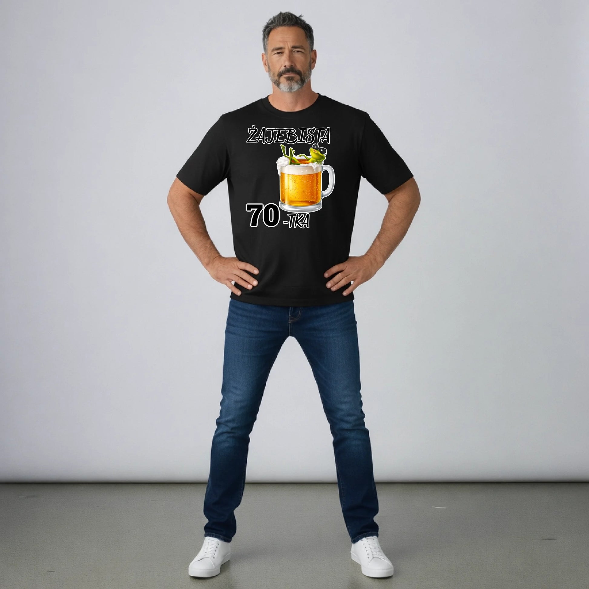 Koszulka na 70 urodziny męska Żajebista 70 tka personalizowane prezenty 1