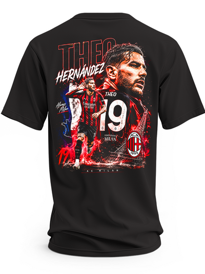 Koszulka z Theo Hernándezem w barwach AC Milan, numer 19, z motywem reprezentacji Francji