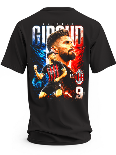 Koszulka z Olivierem Giroud w barwach AC Milan, numer 9, z motywem reprezentacji Francji