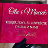 Piękna księga gości Weselnych z welurem i złotym napisem - Bordowa