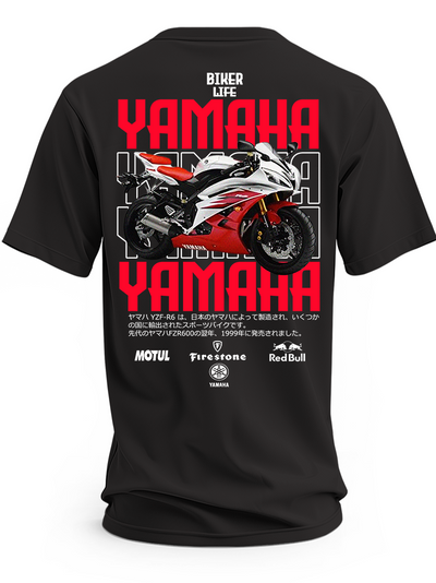Koszulka Yamaha YZF-R6 z czerwonym nadrukiem
