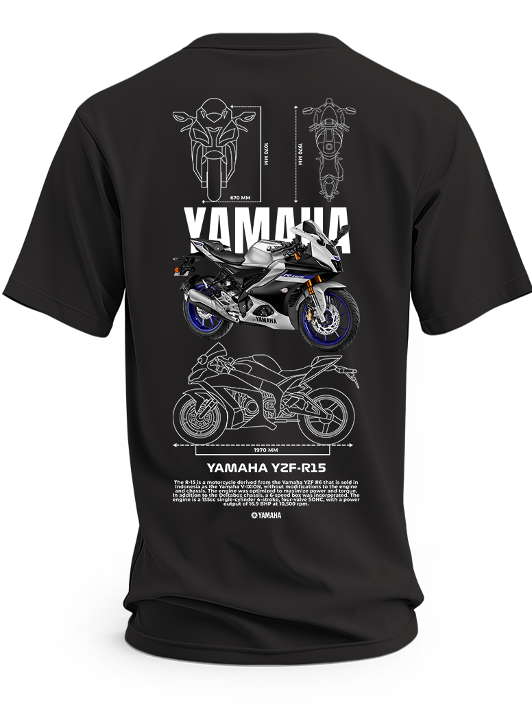 Koszulka Yamaha YZF-R15 z nadrukiem motocykla