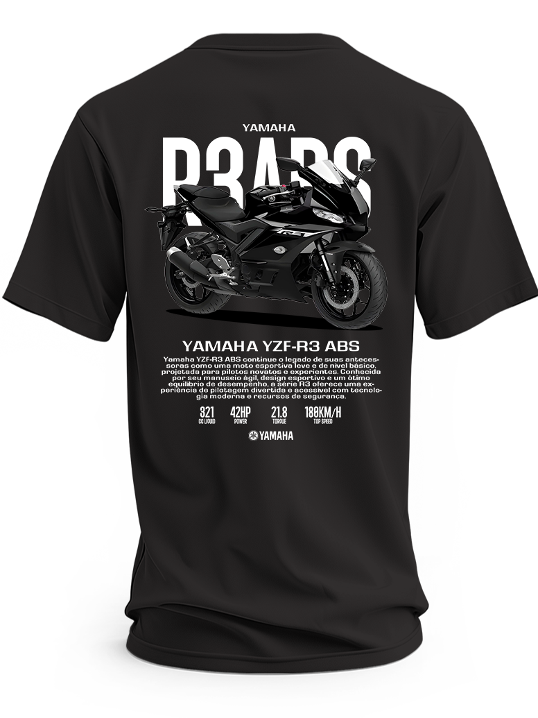 Koszulka Yamaha YZF-R3 ABS 2025 z nadrukiem motocykla