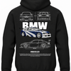 Czarna bluza z kapturem z nadrukiem BMW M3 GTR i motywem Need for Speed