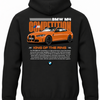 Czarna bluza z kapturem z nadrukiem samochodu BMW M4 Competition