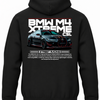Czarna bluza z kapturem z nadrukiem samochodu BMW M4 CSL