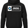 Czarna bluza z kapturem z nadrukiem logo i napisem BMW Motorsport