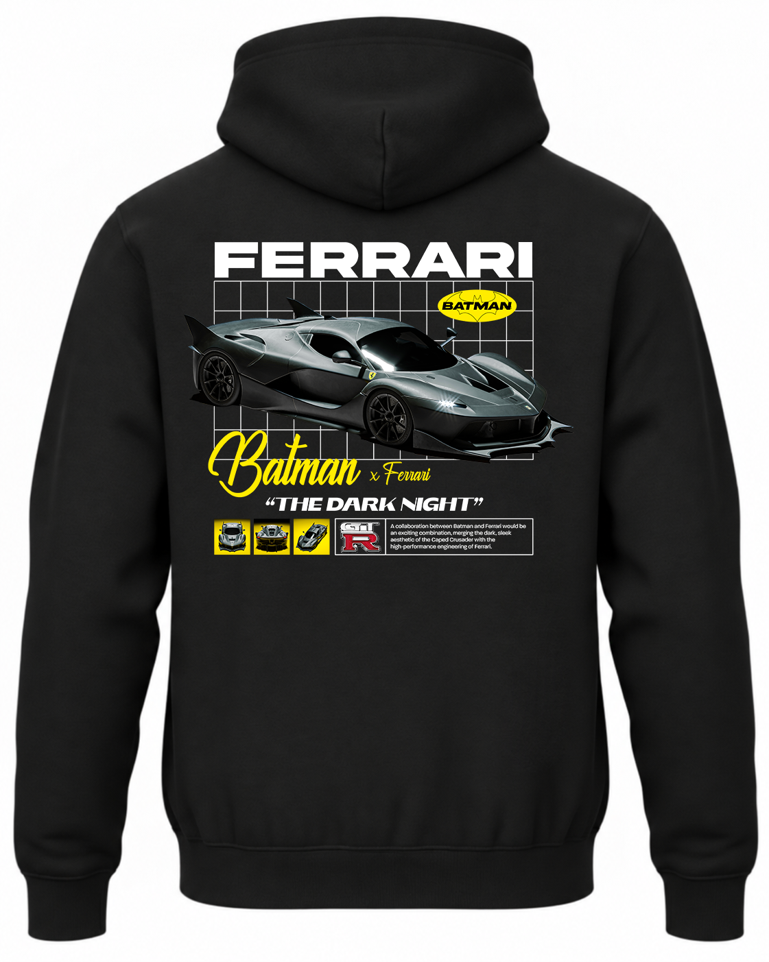Czarna bluza z kapturem z nadrukiem Batman X Ferrari