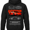 Czarna bluza z kapturem z nadrukiem Lamborghini Aventador – wzór 3