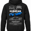 Czarna bluza z kapturem z nadrukiem Lamborghini Huracan – wzór 2
