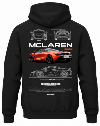 Czarna bluza z kapturem z nadrukiem McLaren 720S – wzór 2