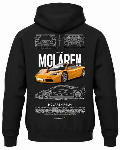 Czarna bluza z kapturem z nadrukiem McLaren F1 LM