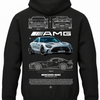 Czarna bluza z kapturem z nadrukiem Mercedes AMG – wzór 1