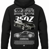 Czarna bluza z kapturem z nadrukiem Nissan 350Z – wzór biały