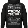 Czarna bluza z kapturem z nadrukiem Nissan Nismo – biały