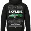 Czarna bluza z kapturem z nadrukiem Nissan Skyline R32
