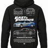 Czarna bluza z kapturem z nadrukiem Nissan Skyline R34 Szybcy i Wściekli